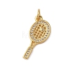 Rack Plating Brass Micro Pave Cubic Zirconia Pendants KK-P279-13G-1