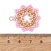 Glass Seed Beaded Pendants PALLOY-MZ01411-01-3