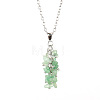 Natural Gemstone Chip Beads Tassel Alloy Cable Chain Necklaces WGF6F78-03-1