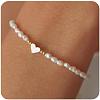 Adjustable Synthetic Non-magnetic Hematite & Imitation Pearl Beaded Stretch Bracelets for Women DB0694-1-1