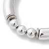 3Pcs Round & Curved Tube CCB Plastic Stretch Bracelets BJEW-JB12999-4