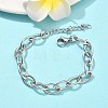 304 Stainless Steel Link Chain Bracelets for Women BJEW-B169-01P-3
