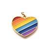 Pride 304 Stainless Steel Enamel Pendants STAS-B079-01G-14-1