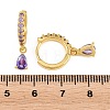 Brass Micro Pave Cubic Zirconia Hoop Dangle Earrings KK-Z166-13G-01-5
