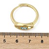 Brass Micro Pave Clear Cubic Zirconia Enamel Finger Rings for Women RJEW-L113-024G-5