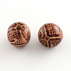Round Printed Wood Beads WOOD-R243-13mm-B06-1