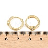 Flat Round Brass Micro Pave Clear Cubic Zirconia Hoop Earrings EJEW-D348-28G-3