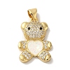 Rack Plating Brass Micro Pave Clear Cubic Zirconia Pendants KK-P268-05-2