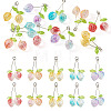 10Pcs 5 Styles Transparent Spray Painted Glass Pendants PALLOY-TADJ00001-2
