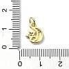 Moon Theme Brass Micro Pave Clear Cubic Zirconia Charms KK-H475-57G-05-3