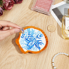 Flower Printed Natural Shell Jewelry Plates AJEW-WH0796-37-3