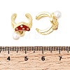 Brass Micro Pave Clear Cubic Zirconia Cuff Earrings EJEW-C186-07G-5