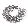 Electroplate Transparent Glass Round Beads Strands EGLA-T029-8mm-12T-03-2