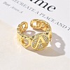 Brass Micro Pave Clear Cubic Zirconia Open Cuff Rings for Women RJEW-K289-02G-A-3