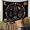 Floral Plants Moon Phase Tapestry PW23040431282-1