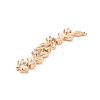 Brass Pave Clear Cubic Zirconia Connector Charms ZIRC-K088-08KCG-3