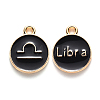 Alloy Enamel Pendants X-ENAM-S124-01B-08K-1