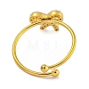 Bowknot 304 Stainless Steel Adjustable Ring for Women RJEW-U015-09G-3