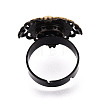 Adjustable Rhombus Alloy & Iron Bezel Cup Ring Base with Rotatable Tray MAK-T012-02AB-3