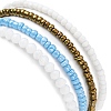 4Pcs 4 Style Glass Seed & Resin Evil Eye Beaded Stretch Bracelets Set BJEW-JB09896-02-2