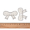 Bowknot Hotfix Rhinestone & Imitation Pearl Trimming DIY-T004-02-3