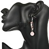 Natural Gemstone & Alloy Enamel & Iron Dangle Earrings for Women EJEW-JE07405-2