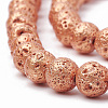 Electroplated Natural Lava Rock Beads Strands G-T098-01D-07-3