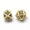 Rack Plating Brass Cubic Zirconia Beads ZIRC-S029-01G-2