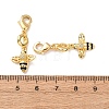 Bees Brass Micro Pave Cubic Zirconia and Enamel Pendant Decorations KK-T083-01J-G-3