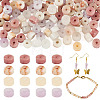 200Pcs 4 Styles Synthetic Red Netstone & Natural Lepidolite/Purple Mica Stone & Pink Aventurine & Rhodonite Beads G-TA0003-05C-1