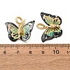 Brass Micro Pave Cubic Zirconia with Acrylic Pendants AC-CJC23E2-01G-03-RS-3