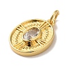 Rack Plating Brass Micro Pave Cubic Zirconia Pendant KK-U027-37G-2