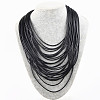 Bohemian Style Imitation Leather Cord Multi Layered Necklaces FS-WG38EA9-02-2