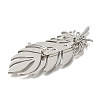 Feather 201 Stainless Steel Brooch for Women STAS-B076-08G-02-2