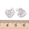 Valentine's Day Brass Micro Pave Cubic Zirconia Charms KK-P355-15S-02-3