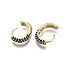 Brass Micro Pave Cubic Zirconia Huggie Hoop Earrings EJEW-R144-004B-NF-4