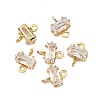SHEGRACE Brass Pave Cubic Zirconia Rectangle Connector Charms XGRQ2O372-438A-G-2