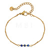 Natural Lapis Lazuli Faceted Round Link Bracelets IL6512-2-1
