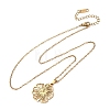 304 Stainless Steel Flower Pendant Cable Chain Necklaces for Men Women NJEW-K308-05A-G-4