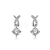 Rhodium Plated 925 Sterling Silver Micro Pave Cubic Zirconia Ear Studs EJEW-P231-08P-1