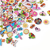 Mega Pet 300Pcs 6 Style Painted Poplar Wood Buttons FIND-MP0001-08-15