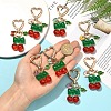8Pcs Alloy Enamel & Acrylic Pendant Decorations HJEW-YW00394-3