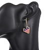 Heart Glass Seed Beaded Leverback Earrings EJEW-MZ00692-2