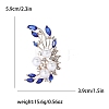 Alloy and Glass Rhinestone Crescent Flower Brooch PW-WG0074B-02-1