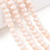 Electroplate Opaque Solid Color Glass Beads Strands EGLA-A034-P8mm-L20-4