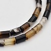 Column Natural Black Agate Beads Strands G-N0153-66-1