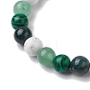 8.5mm Round Natural Moss Agate & Howlite & Natural Green Aventurine & Synthetic Malachite Bead Stretch Bracelets for Women BJEW-JB10944-04-2