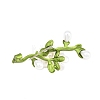 Electroplate Yulan Magnolia Shape Alloy Lapel Pins for Backpack Clothes JEWB-B037-01D-2