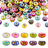 100Pcs 10 Colors Opaque Resin Rondelle European Beads RESI-TA0005-74-1