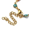 Golden 304 Stainless Steel Heart Link Chain Bracelet with Enamel BJEW-E088-01G-05-3